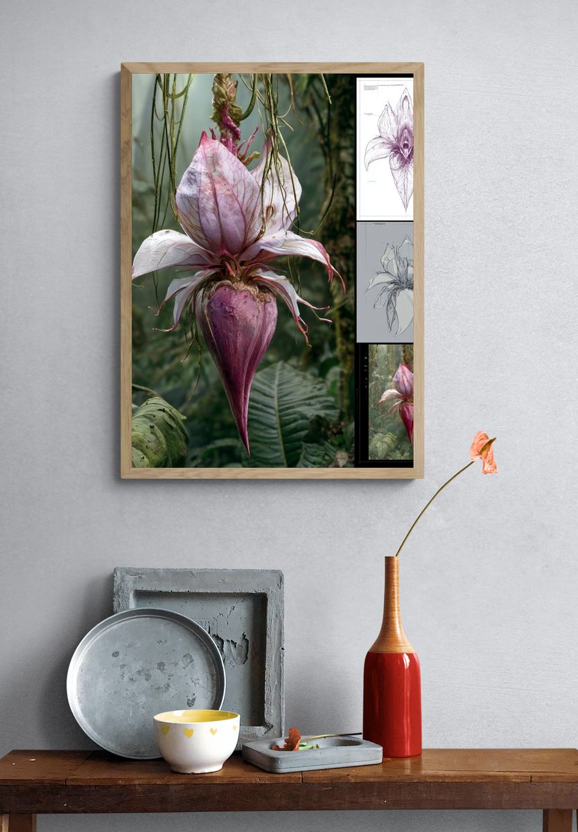 Exotic Orchid Botanical Poster. — room view 3