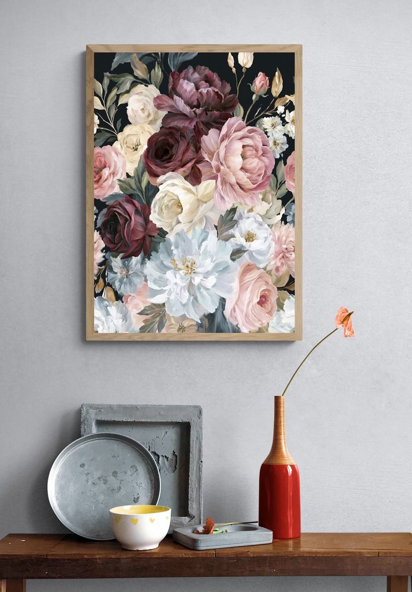 Blush Peonies Floral Print. — room view 3