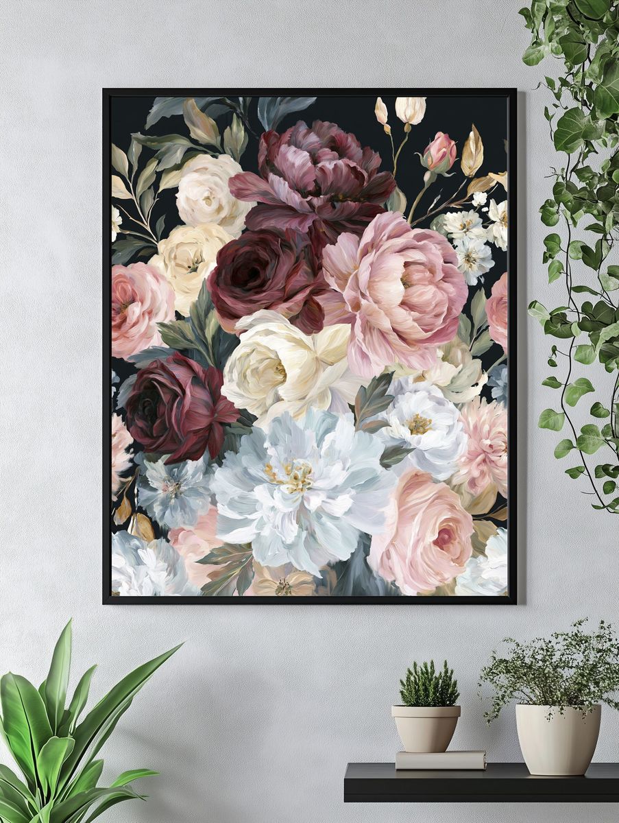 Blush Peonies Floral Print. — room view 4