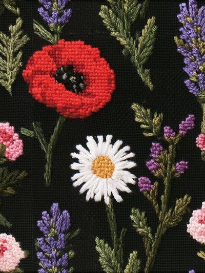 Embroidered Wildflower Botanical Print.
