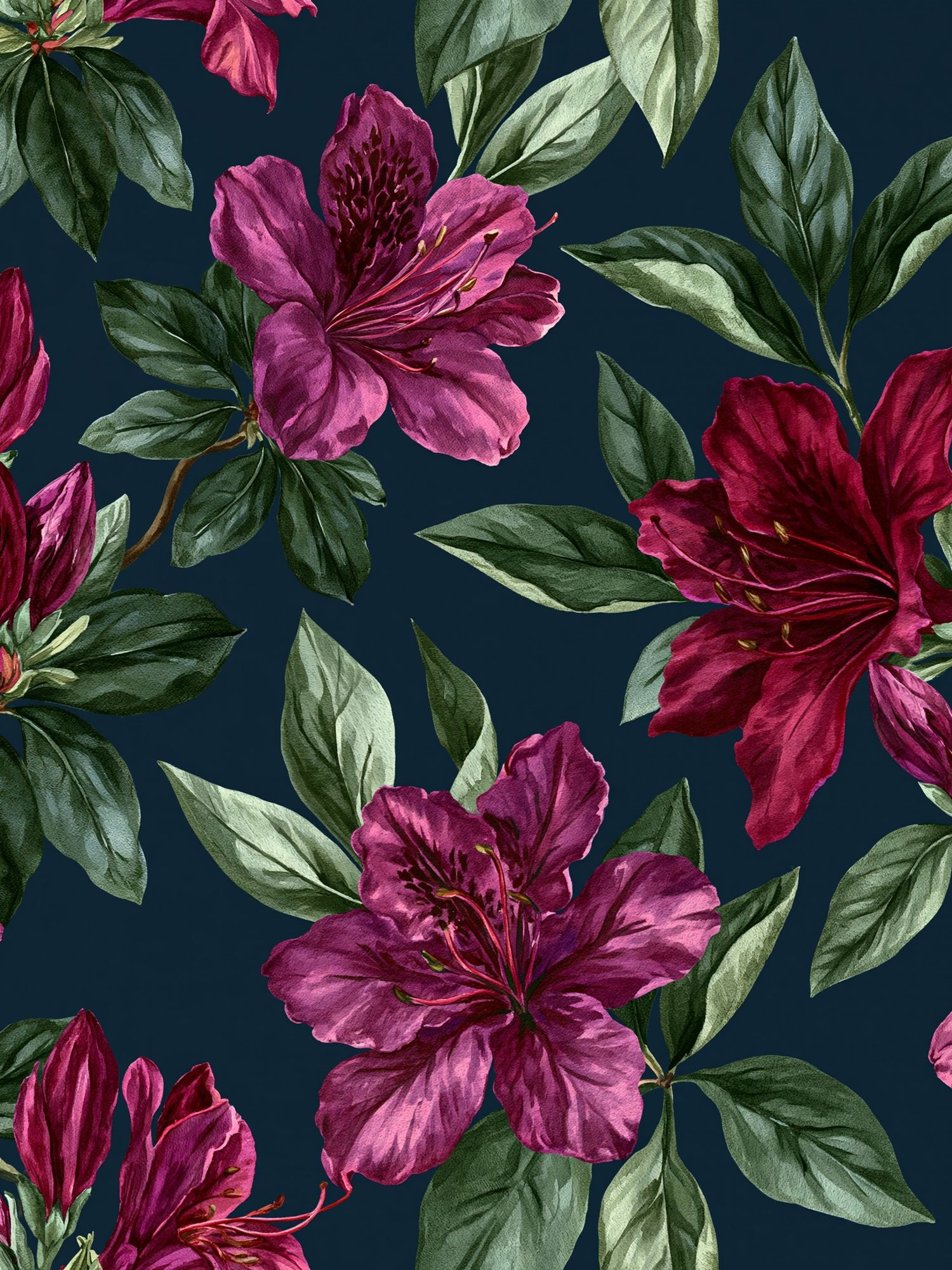 Magenta Azalea Botanical Poster. poster detail