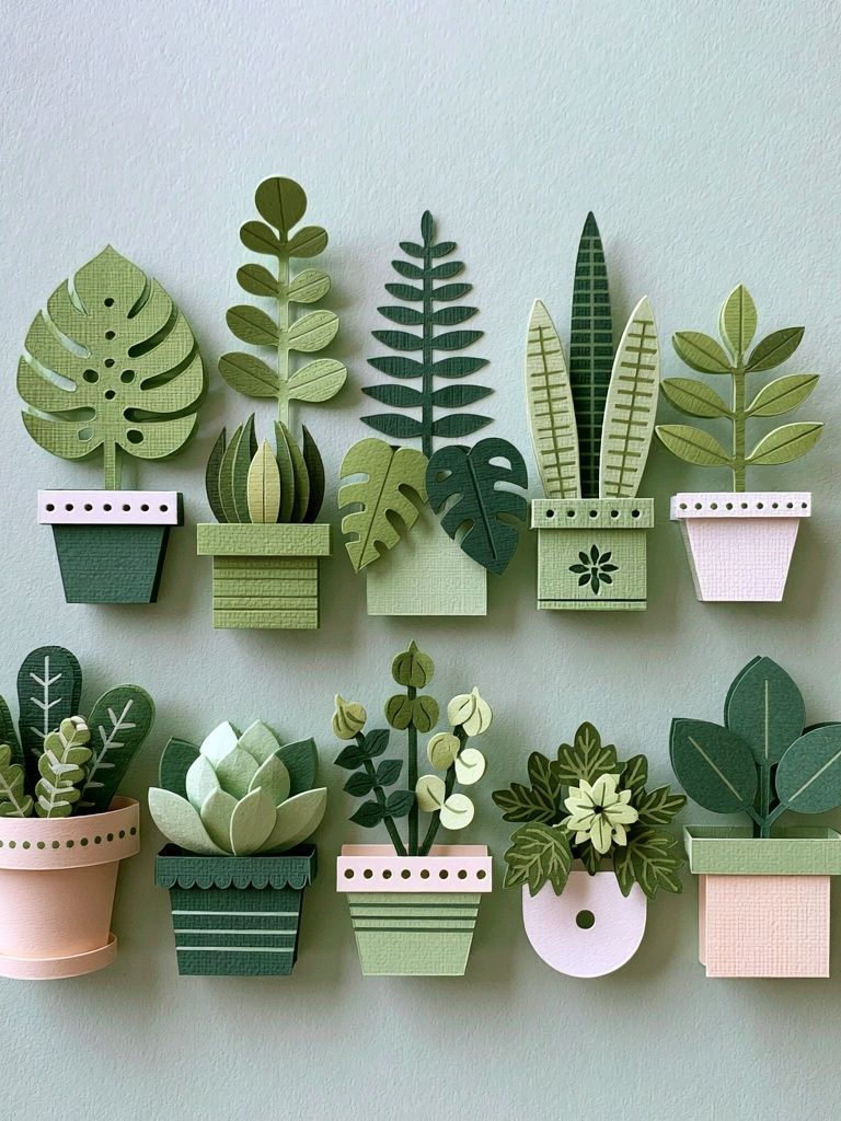 Paper Potted Plants Botanical Print. poster detail