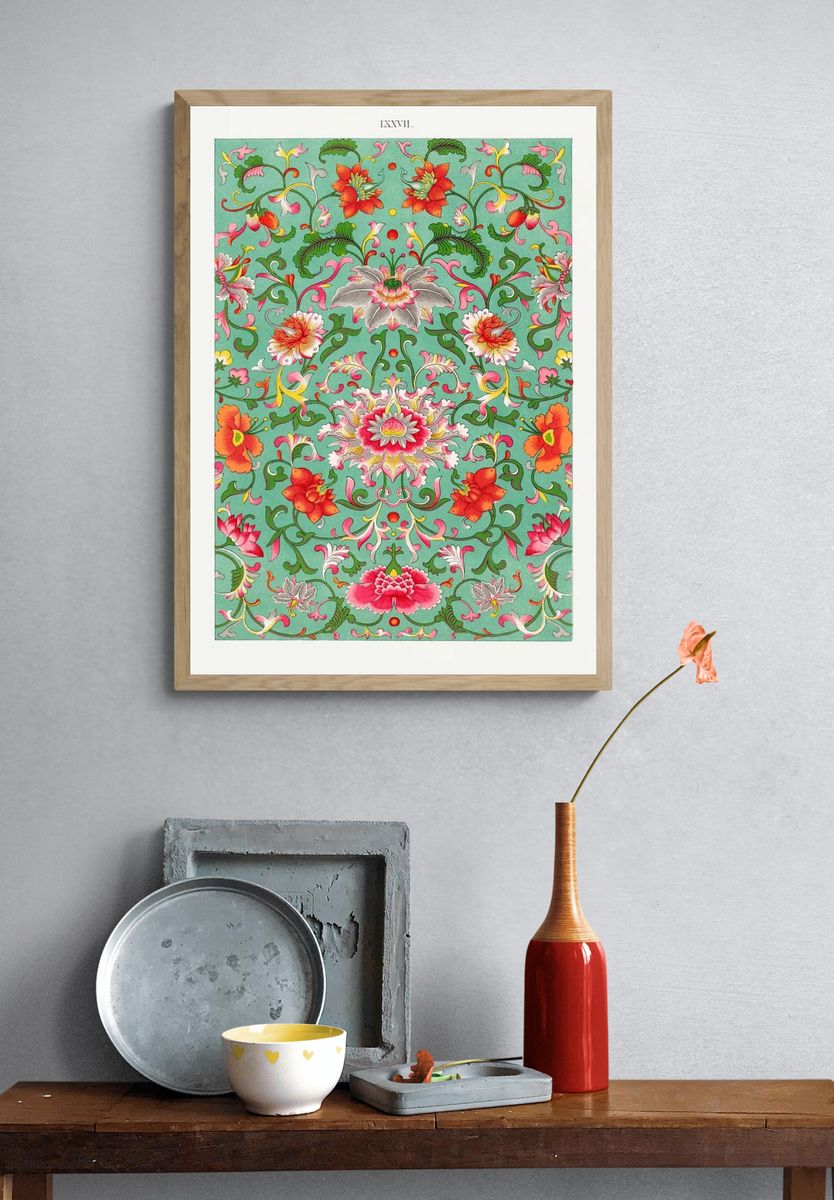 Colorful floral pattern, Examples Chinese. — room view 3