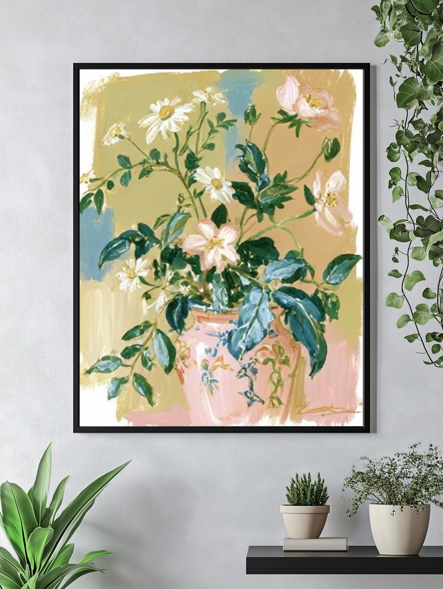 Floral Vase Impressionist Poster. — room view 4