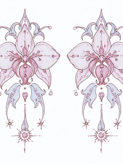 Twin Floral Line Art Poster.
