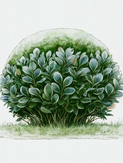 Lush Green Shrub Botanical Print.