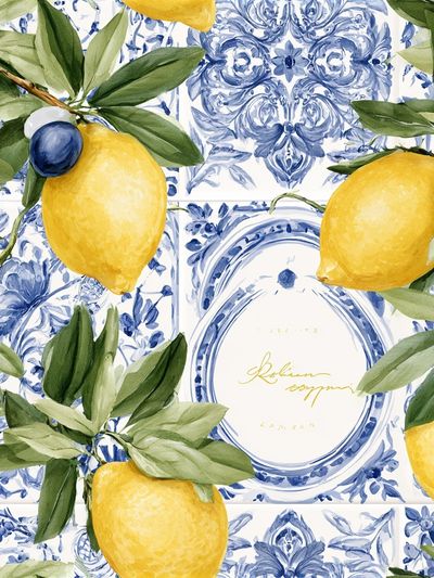 Lemon Tile Botanical Print.