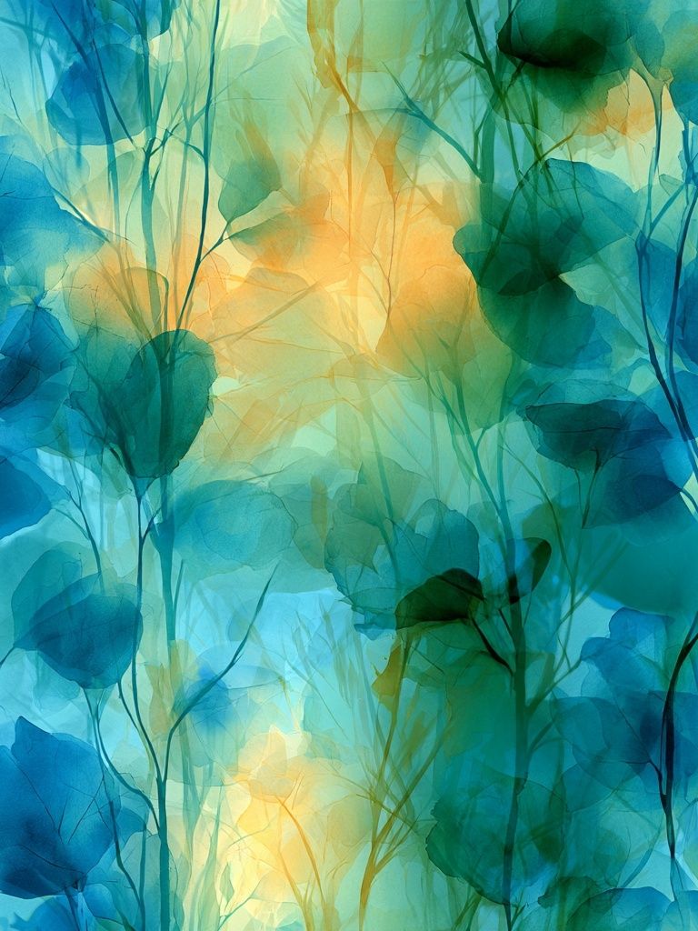 Blue Botanical Canopy Print. poster — botanical art