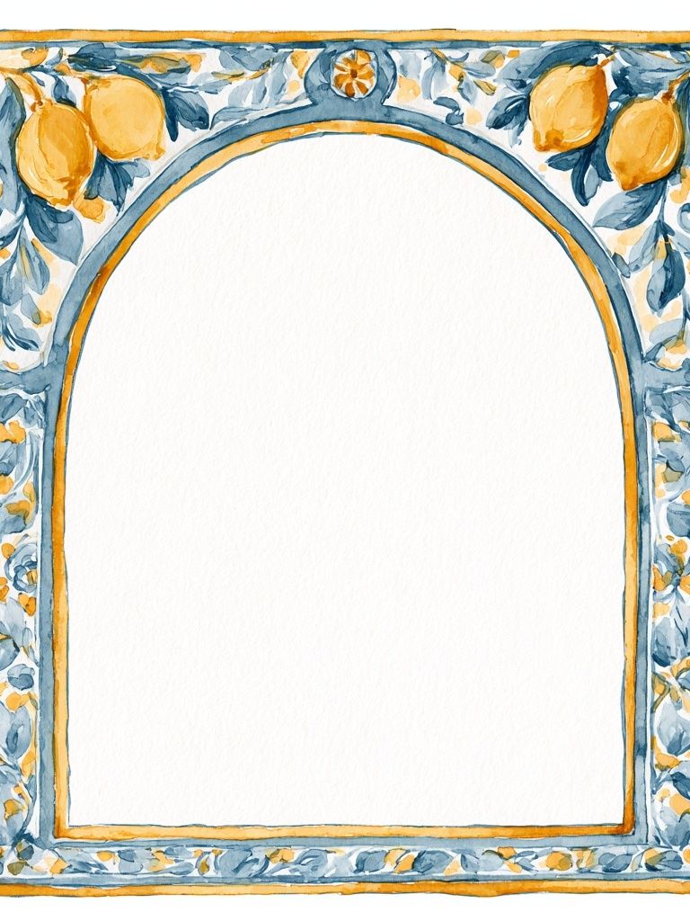Lemon Floral Arch Frame Print. poster detail