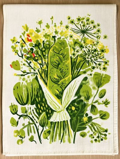 Green Botanical Bouquet Print.