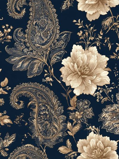 Paisley Floral Vintage Print.