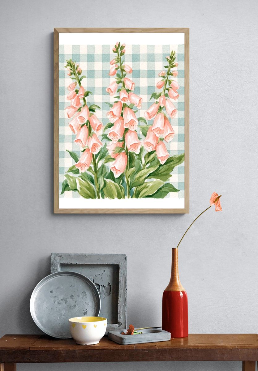 Foxglove Watercolor Botanical Poster. — room view 3