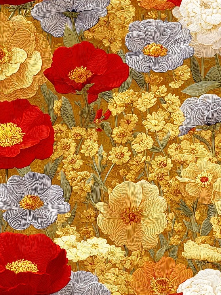 Floral Tapestry Illustration Poster. poster — botanical art
