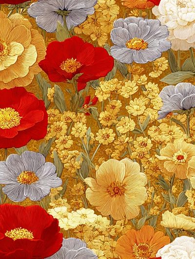 Floral Tapestry Illustration Poster. poster print