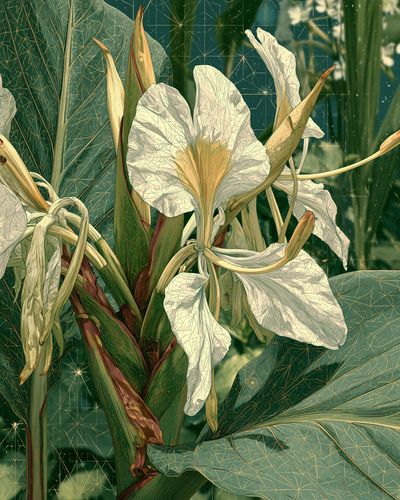 White Iris Botanical Print. poster print