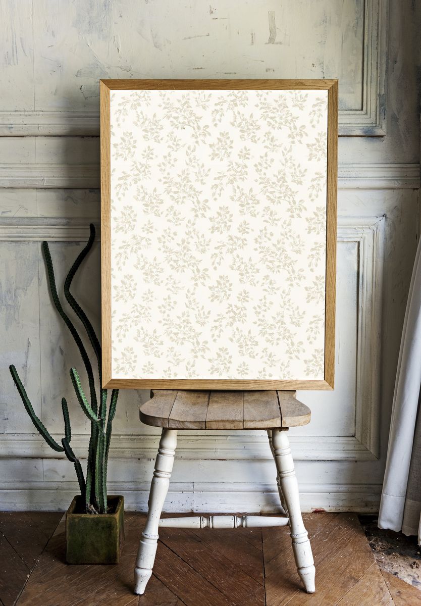 Cream Botanical Pattern Poster. room preview