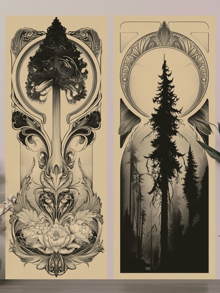 Forest Totem Botanical Print. poster detail