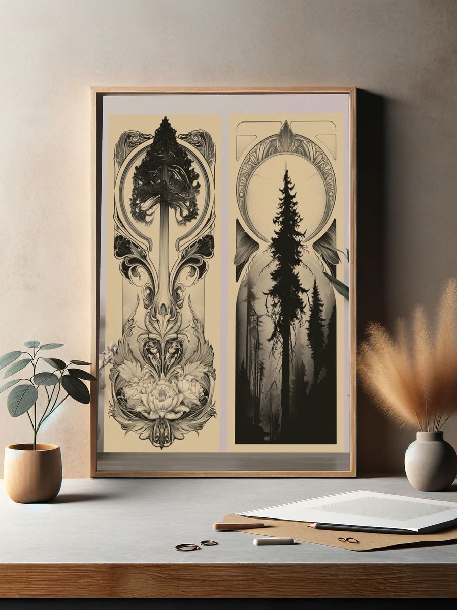 Forest Totem Botanical Print. — room view 2