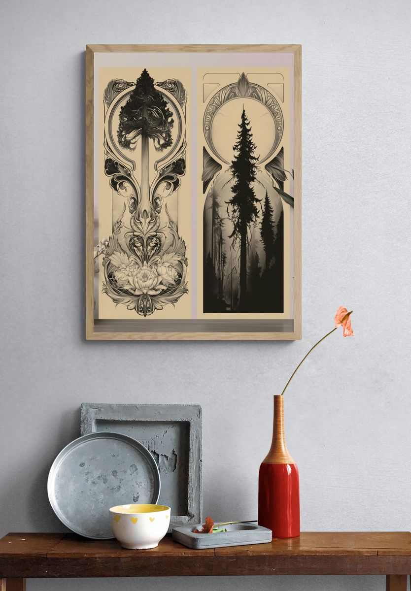 Forest Totem Botanical Print. — room view 3
