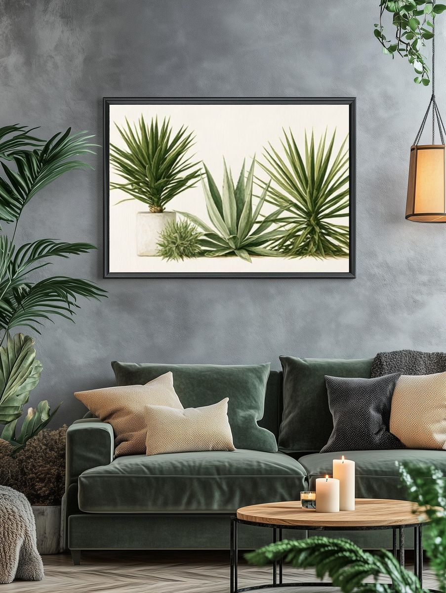 Desert Succulents Botanical Print. — room view 4