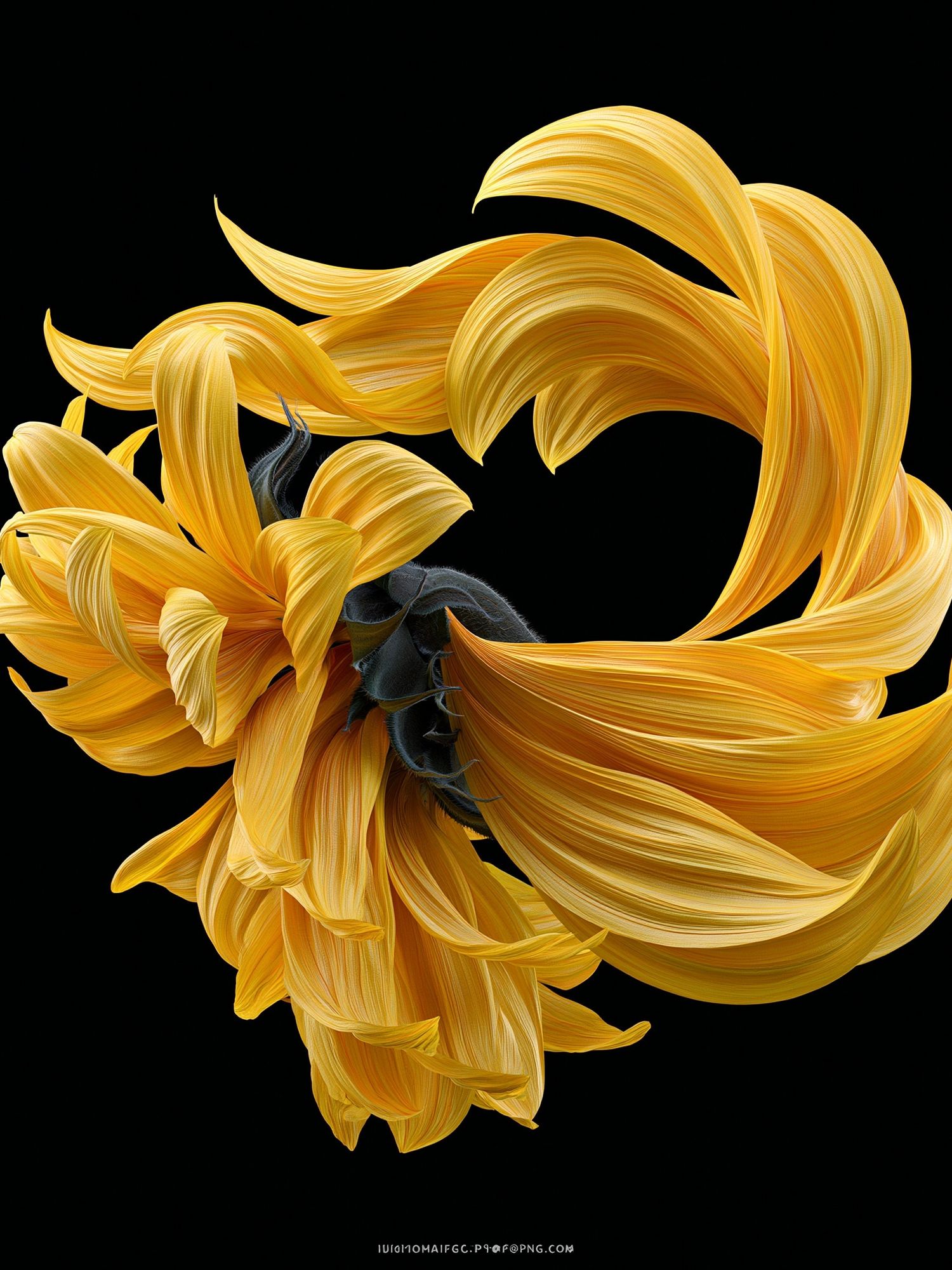 Golden Sunflower Bloom Print. poster — botanical art