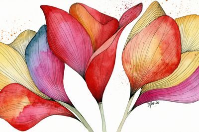 Colorful Petal Bloom Botanical Poster.