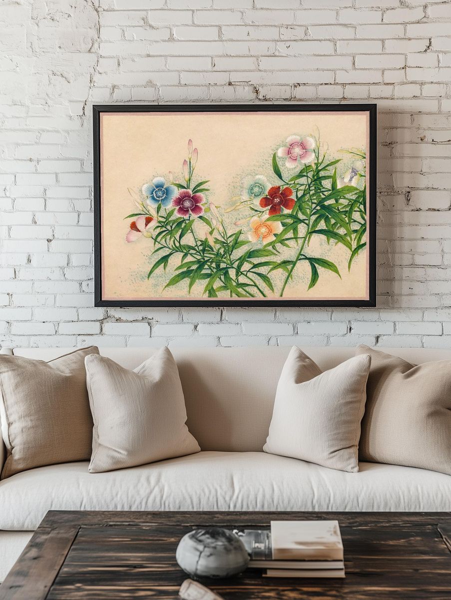 Pinks (18th Century) painting high. — room view 1