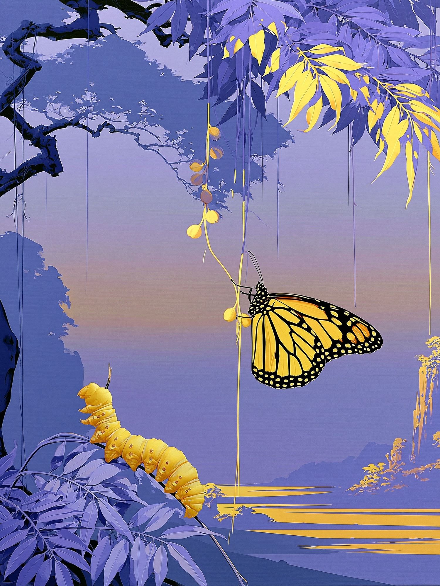 Monarch Butterfly Botanical Print. poster — botanical art