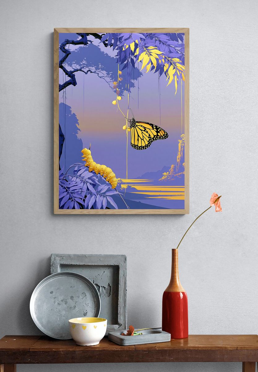 Monarch Butterfly Botanical Print. — room view 3