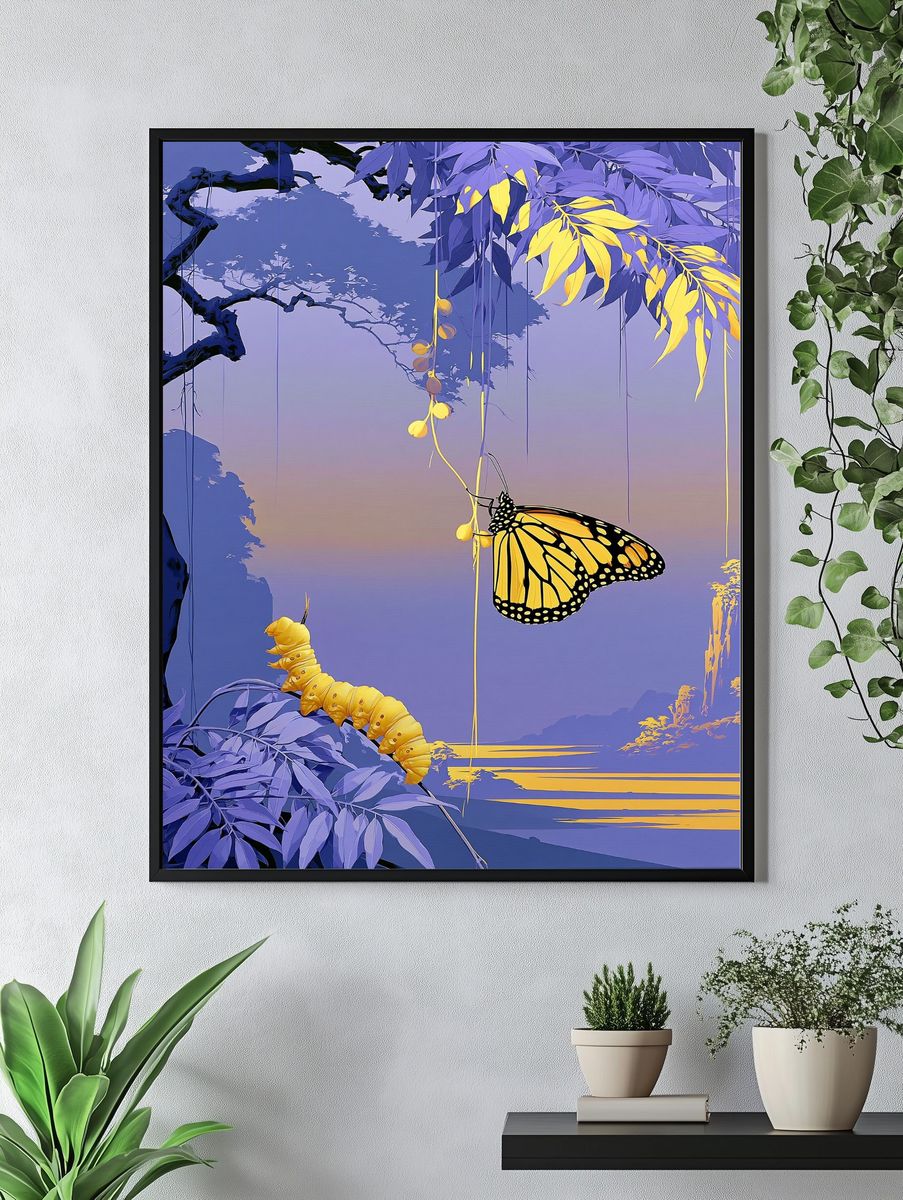 Monarch Butterfly Botanical Print. — room view 4