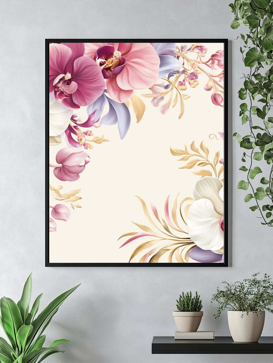 Pastel Orchid Floral Print. — room view 4