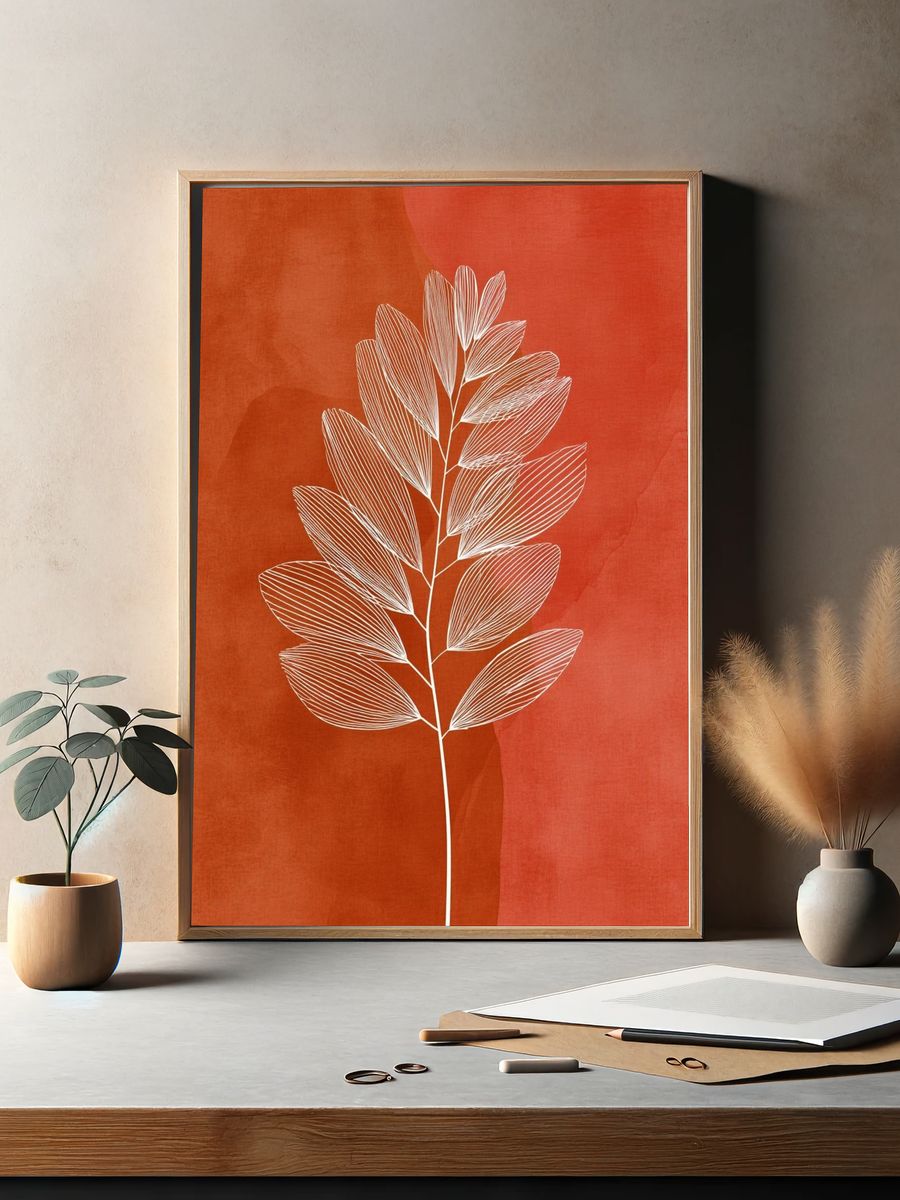 Abstract Leaf Botanical Print. — room view 2