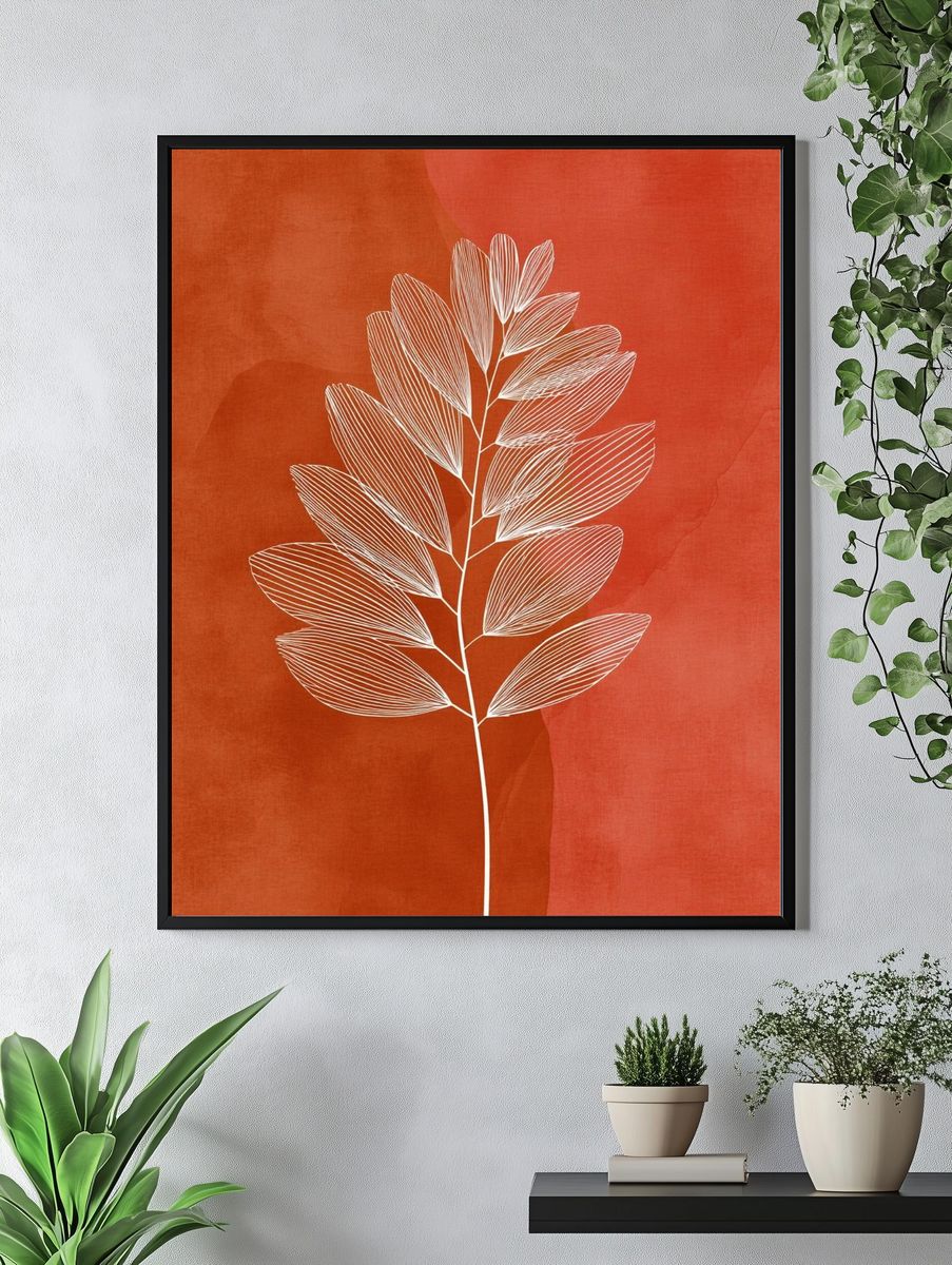 Abstract Leaf Botanical Print. — room view 4