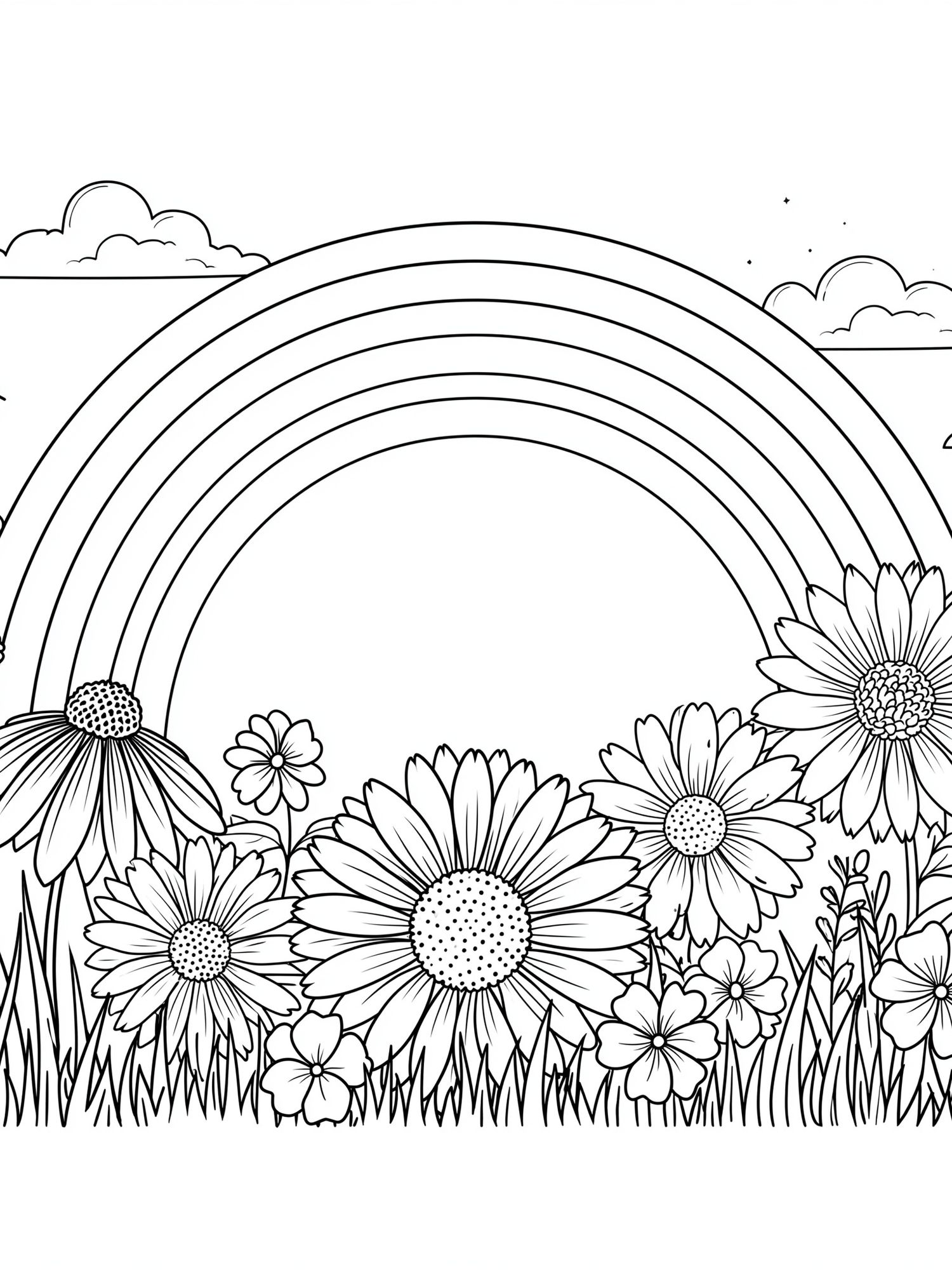 Rainbow Meadow Coloring Poster. poster detail
