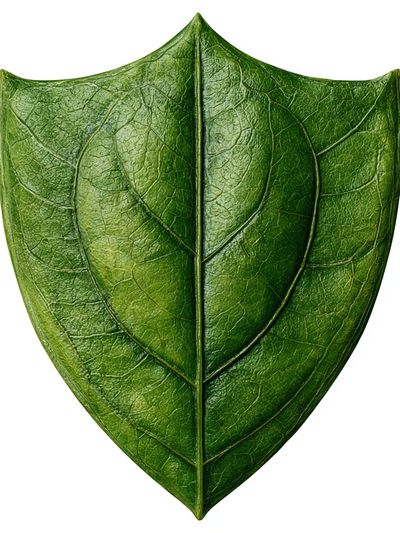 Green Leaf Shield Botanical Print.