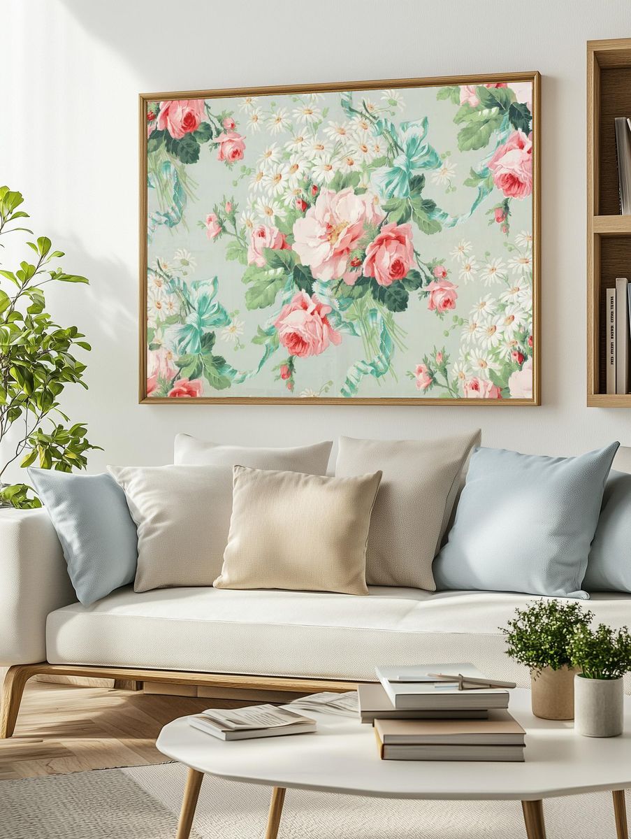 Piece (1890), vintage flower illustration. — room view 2