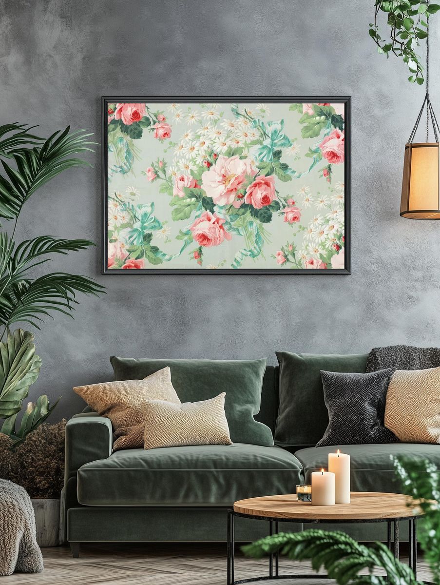 Piece (1890), vintage flower illustration. — room view 4