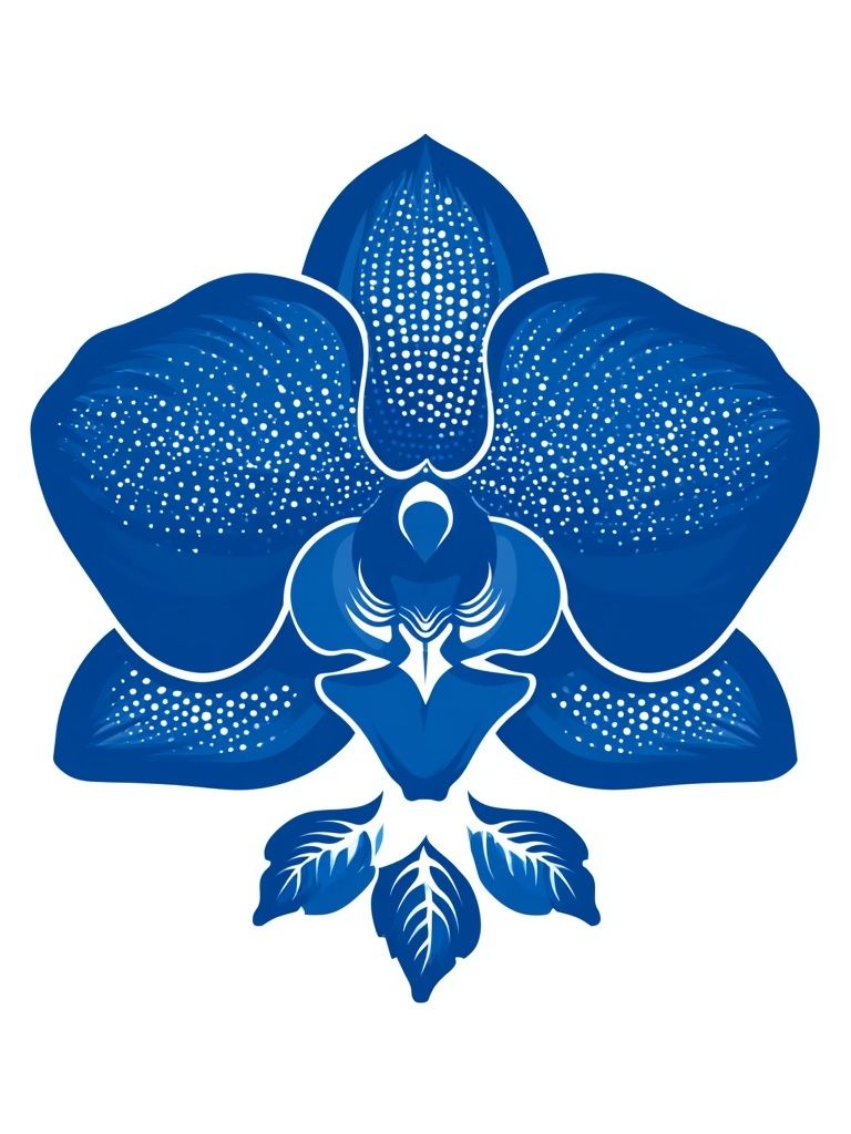 Blue Orchid Botanical Print. poster detail