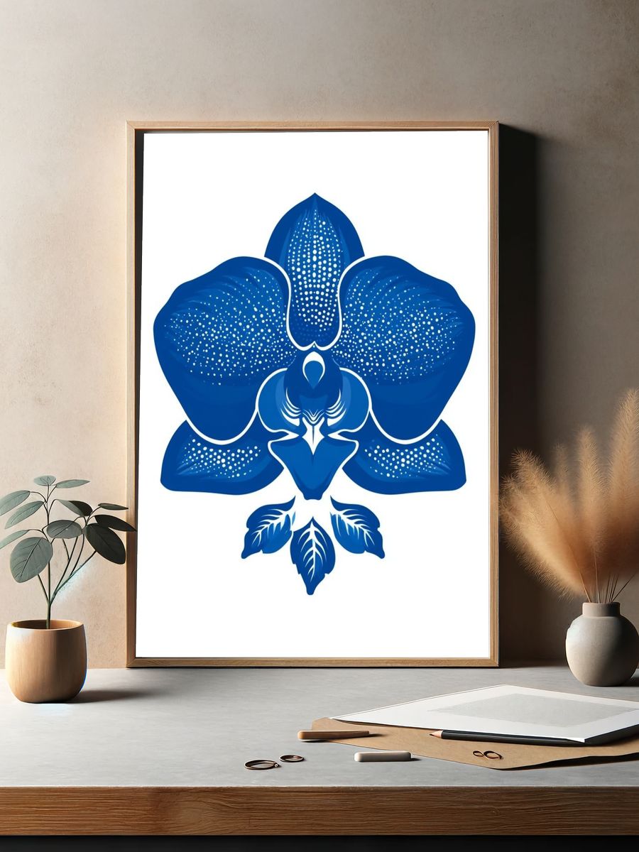 Blue Orchid Botanical Print. — room view 2