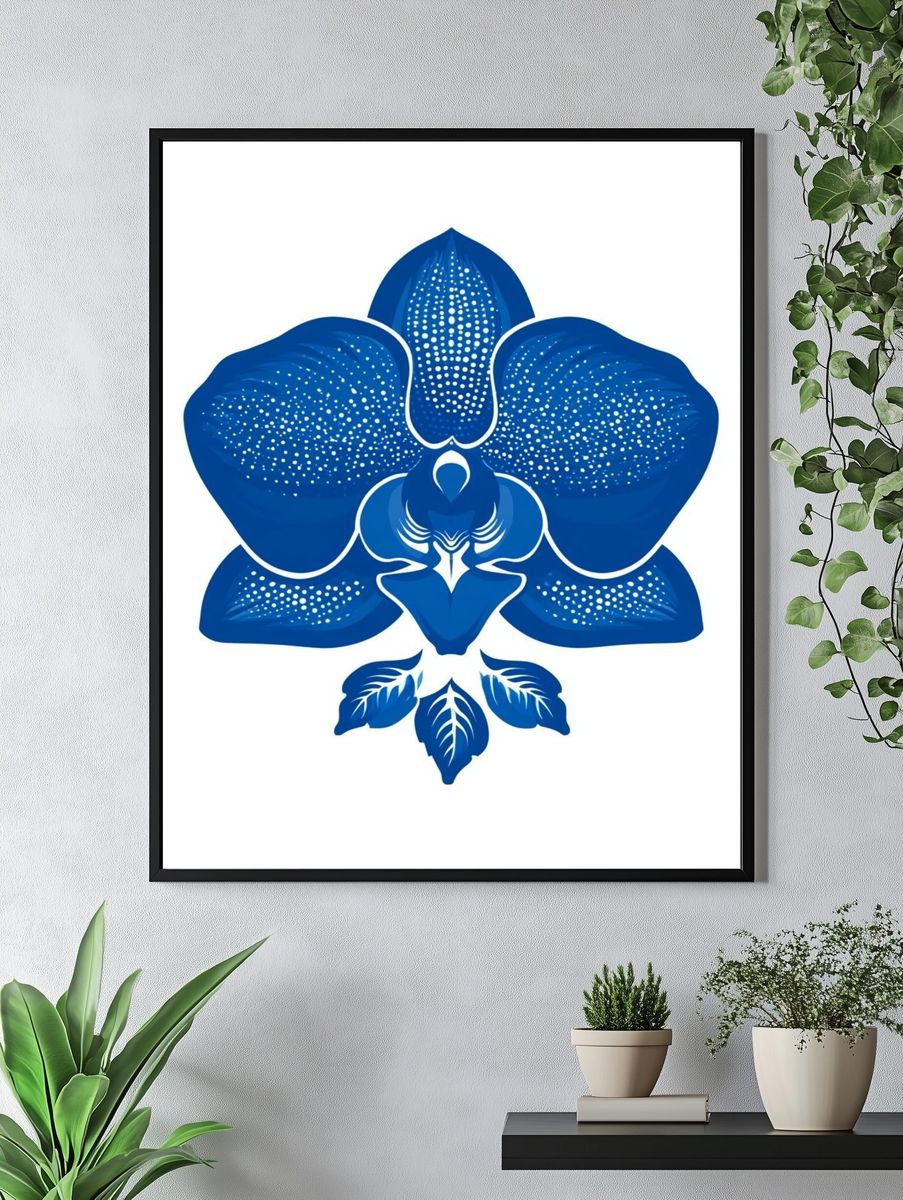 Blue Orchid Botanical Print. — room view 4