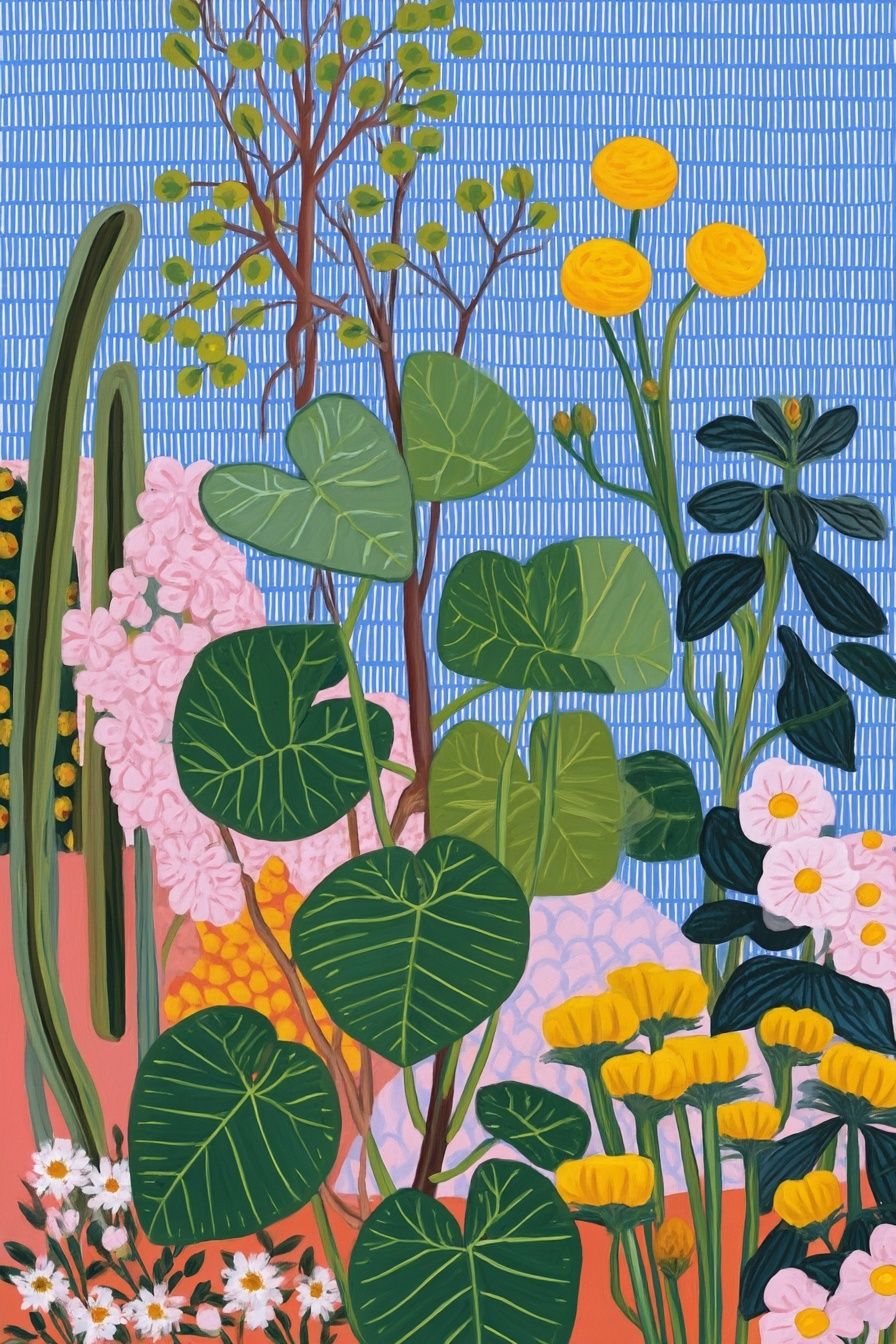 Tropical Garden Illustration Poster. poster — botanical art
