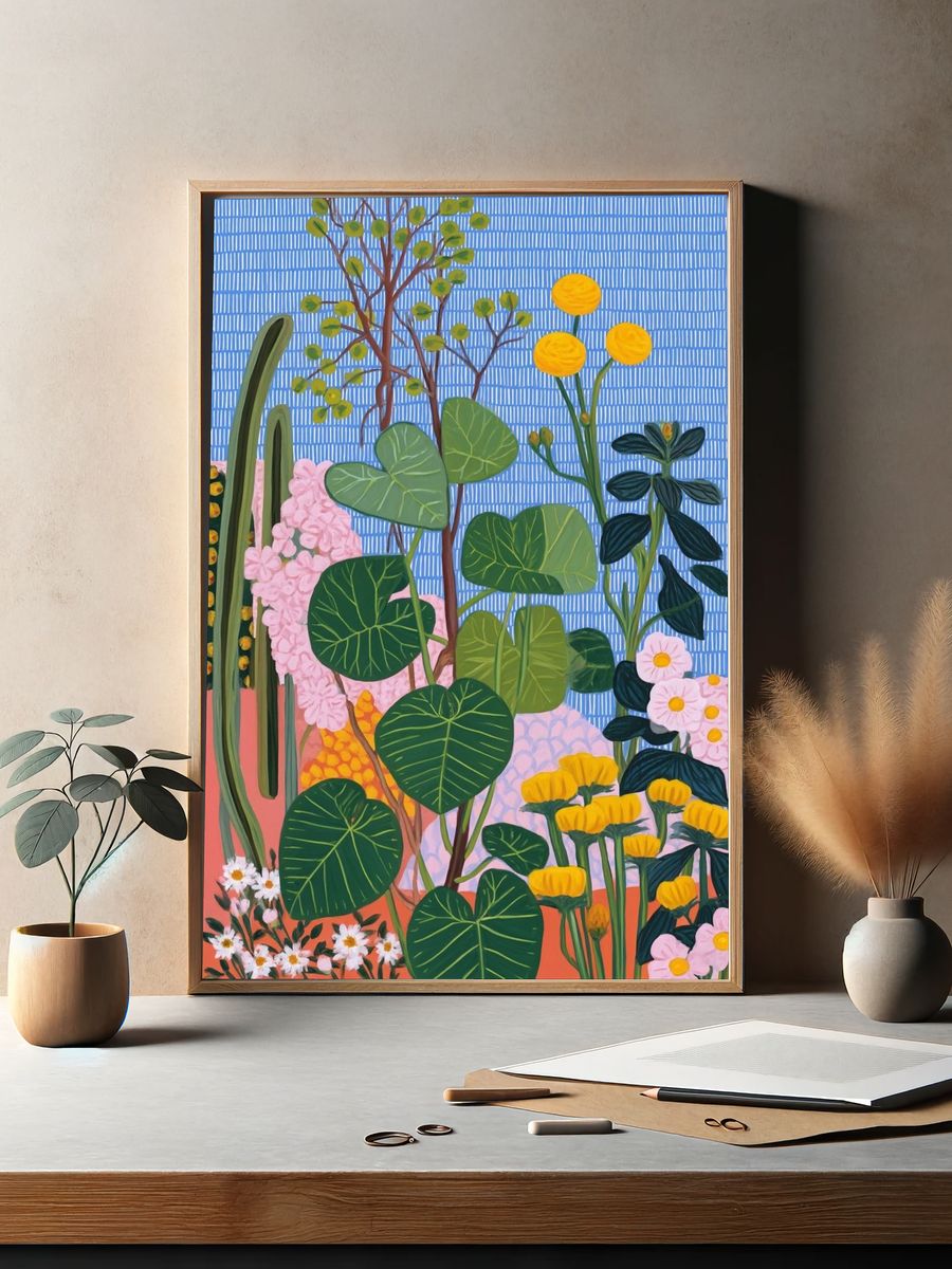 Tropical Garden Illustration Poster. — room view 2