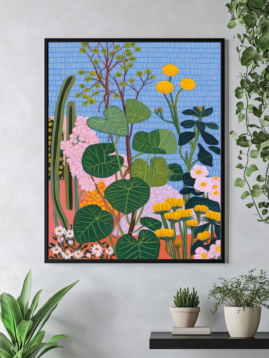 Tropical Garden Illustration Poster. — room view 4