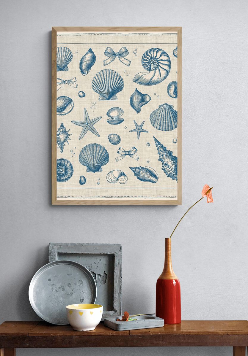 Seashell Collection Vintage Print. — room view 3