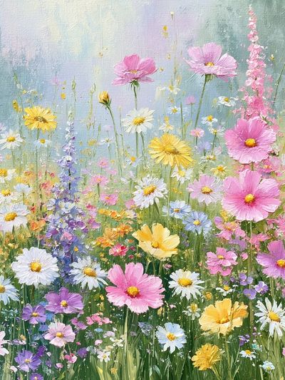 Pastel Wildflower Meadow Print.