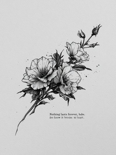 Floral Quote Typography Print. poster