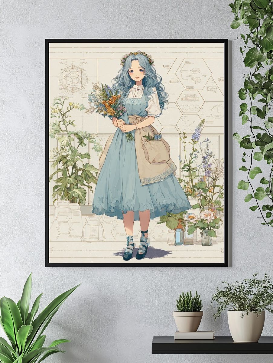 Botanical Girl — Illustration Print. — room view 4