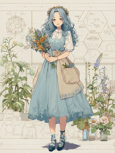 Botanical Girl — Illustration Print. poster