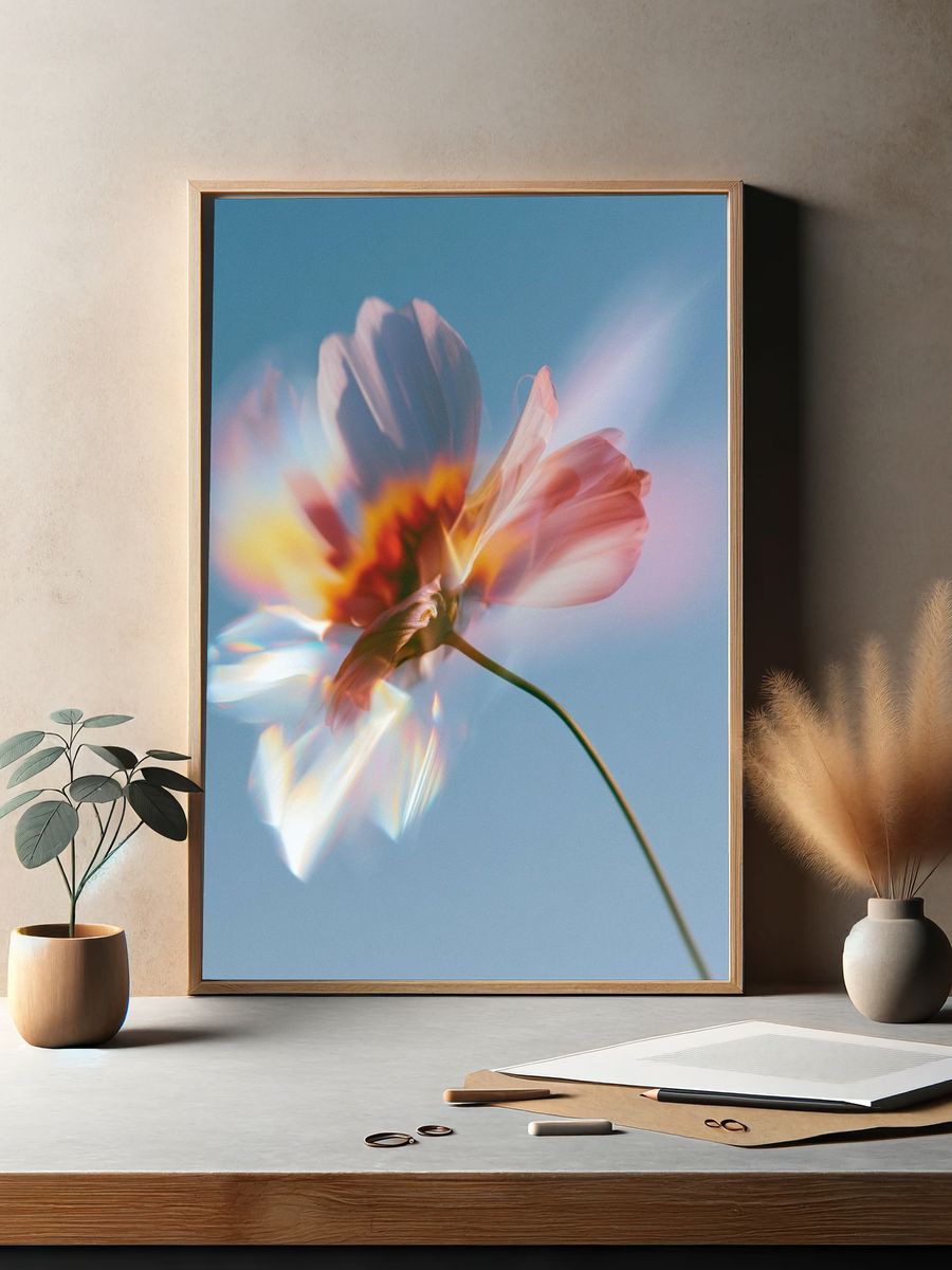Dreamy Flower Bloom Photography Poster. — room view 2