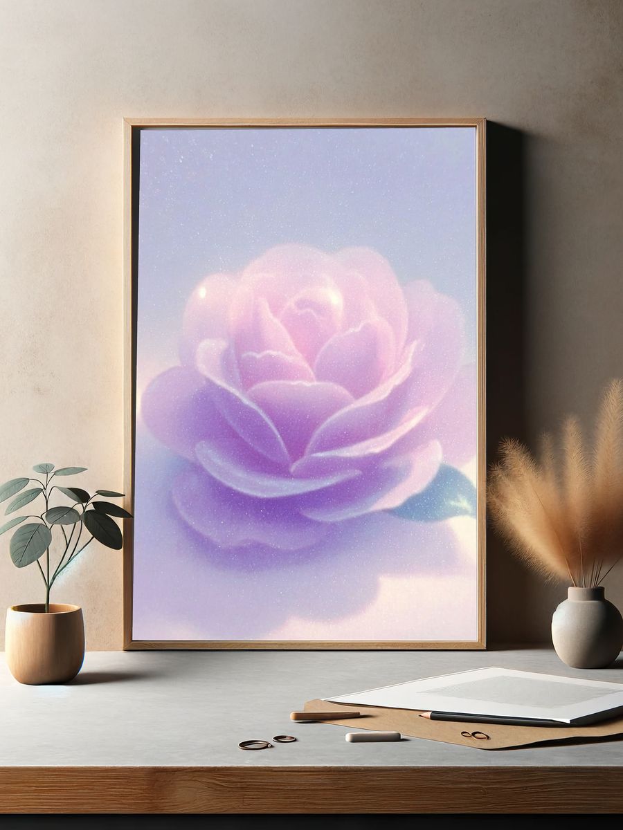 Dreamy Pink Rose Print. — room view 2